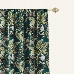Zasłona HARMONY Amazon Spirit Zielona 140x250 Taśma Żabki