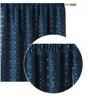 Zasłona GLAMMY Granatowa 140x250 Taśma Żabki