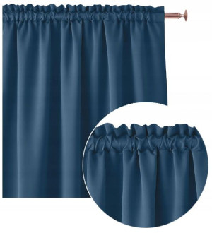 Zasłona Granatowa 140x260 Taśma Żabki
