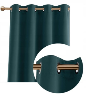 Zasłona Zaciemniająca Petrol 140x280 Przelotki Kółka