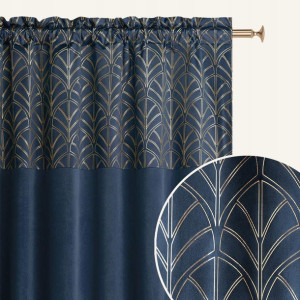 Zasłona Welurowa Welwet Velvet Granatowa 140x280 Taśma Żabki
