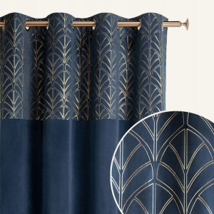 Zasłona Welurowa Welwet Velvet Granatowa 140x280 Przelotki Kółka