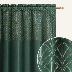 Zasłona Welurowa Welwet Velvet Zielona 140x280 Taśma Żabki