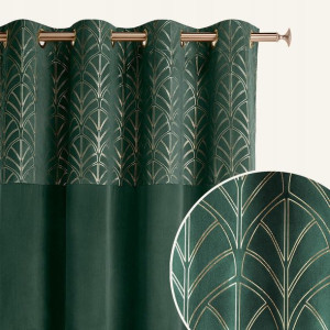Zasłona Welurowa Welwet Velvet Zielona 140x280 Przelotki Kółka