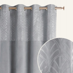 Zasłona Welurowa Welwet Velvet Szara 140x250 Przelotki Kółka
