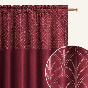 Zasłona Welurowa Welwet Velvet Bordowa 140x250 Taśma Żabki