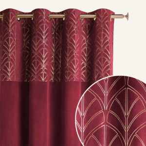 Zasłona Welurowa Welwet Velvet Bordowa 140x250 Przelotki Kółka