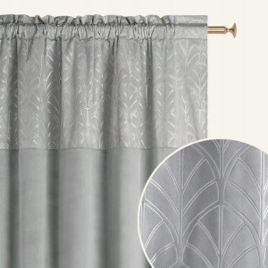 Zasłona Welurowa Welwet Velvet Szara 140x280 Taśma Żabki