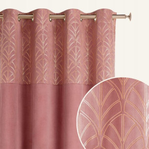 Zasłona Welurowa Welwet Velvet Różowa 140x250 Przelotki Kółka