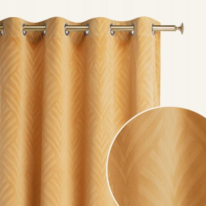 Zasłona Welurowa Welwet Velvet Musztardowa 140x250 Przelotki Kółka