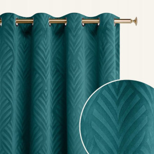 Zasłona Welurowa Welwet Velvet Petrol 140x250 Przelotki Kółka