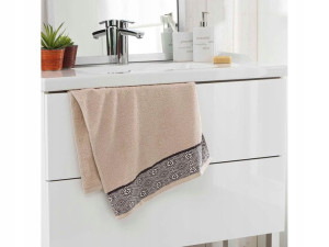 Ręcznik Kąpielowy JACQUARD BEŻOWY 50x90