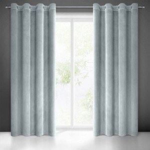 Zasłona Velvet Welur Welwet 140X250 Szara Kółka