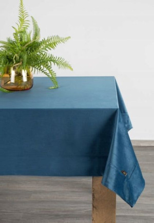 Obrus Bieżnik Welurowy Velvet 145X300 CM GRANATOWY