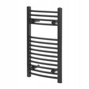 Grzejnik łazienkowy GoodHome profilowany 70 x 40 cm czarny