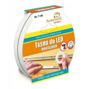 Taśma montażowa do LED Technicqll dwustronna 9 mm x 5 m