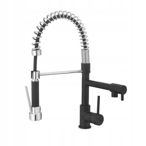 Bateria zlewozmywakowa Bilbrough ruchoma wylewka czarna
