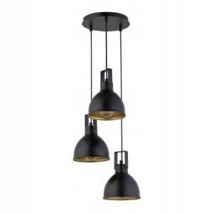 Lampa wisząca Mars 3-punktowa E27 czarna / złota