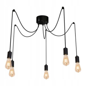Lampa wisząca Luminex Spinder 5-punktowa E27 czarna
