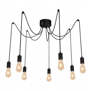 Lampa wisząca Luminex Spinder 7-punktowa E27 czarna