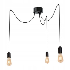 Lampa wisząca Luminex Spinder 3-punktowa E27 czarna