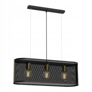 Lampa wisząca Luminex Kaga 3-punktowa E27 czarna / złota