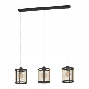 Lampa wisząca Dellow 3 x E27 stalowo-czarna