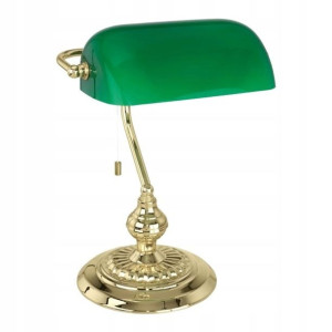 Lampa stołowa Banker 1 x E27 złoto-zielona