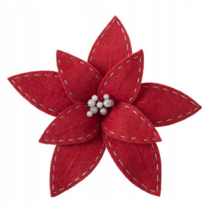 Kwiat Świąteczny Dekoracyjny Wolly (fi) 18 Cm Czerwony 12szt
