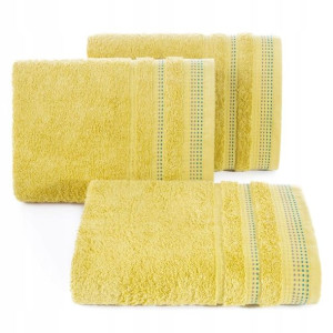 Ręcznik Z Bordiurą Bawełna 0x90 Cm Musztardowy