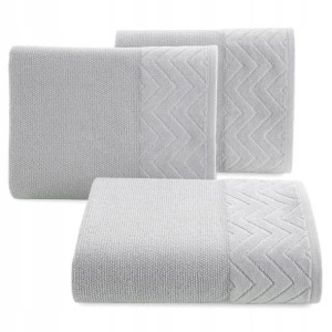 Ręcznik Pasy Welur Bordiura Velvet 50x90 Srebrny