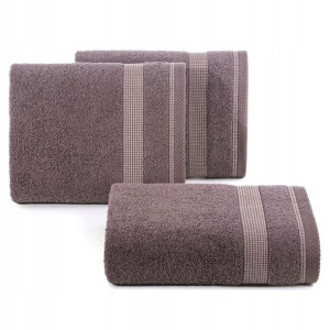 Ręcznik Bawełna Frotte Z Wzorem 70 X 140 Cm Szary