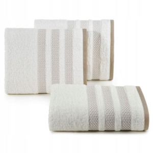 Ręcznik Bordiura Bawełna Frotte 70x140 Cm Kremowy