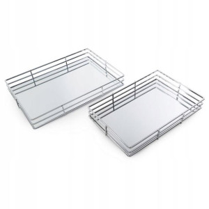 Patera Dekoracyjna Lustrzane Dno 30x5 Cm Srebrna