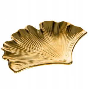 Patera Dekoracyjna Biloba 26x21x3 Cm Złoty