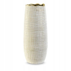 Wazon Na Kwiaty Ceramiczny Glamour 14x33 Cm Biały