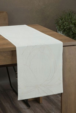 Obrus Bieżnik Welur Velvet 35x140 Cm Biały