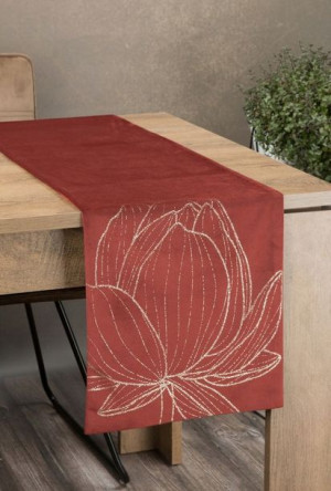 Obrus Bieżnik Welur Velvet 35x140 Cm Ceglany