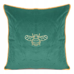 Poszewka Pszczoła Welur Velvet 45x45 Cm Zielona