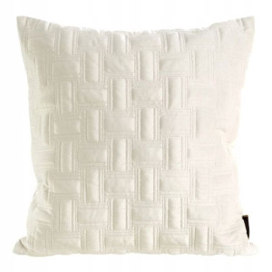 Poszewka Prostokąty Welur Velvet 45x45 Cm Kremowa