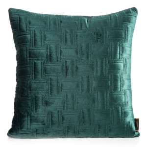 Poszewka Prostokąty Welur Velvet 45x45 Cm Zielony