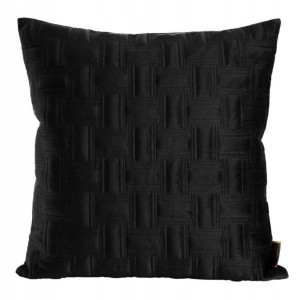 Poszewka Prostokąty Welur Velvet 45x45 Cm Czarna