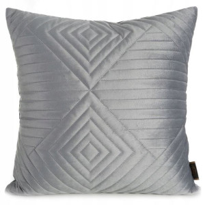 Poszewka Romby Welur Pikowany 45x45 Cm Srebrna