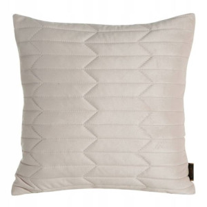 Pikowana Poszewka Welur Velvet 45x45 Cm Kremowa