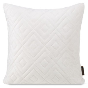 Poszewka W Romby Welur Velvet 40x40 Cm Kremowa