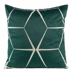 Poszewka Geometryczna Welur Velvet 45x45 Zielona