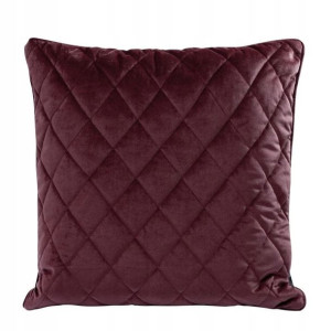 Poszewka Pikowana Welur Velvet 45x45 Cm Bordowa
