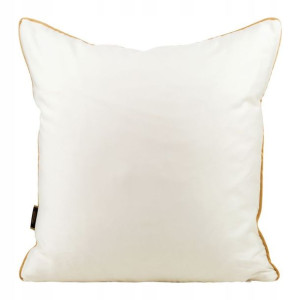 Poszewka Welur Velvet Lamówka 45x45 Cm Kremowa