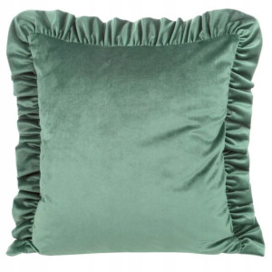 Poszewka Z Falbankami Welur Velvet 45x45cm Miętowa
