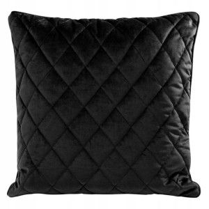 Poszewka Pikowana Welur Velvet 50x50 Cm Czarna